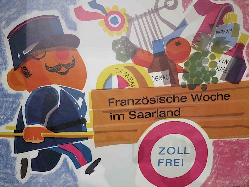 Bis 1969 warb der von Robert Stigulinszky gestaltete Zöllner für die „Französische Woche“