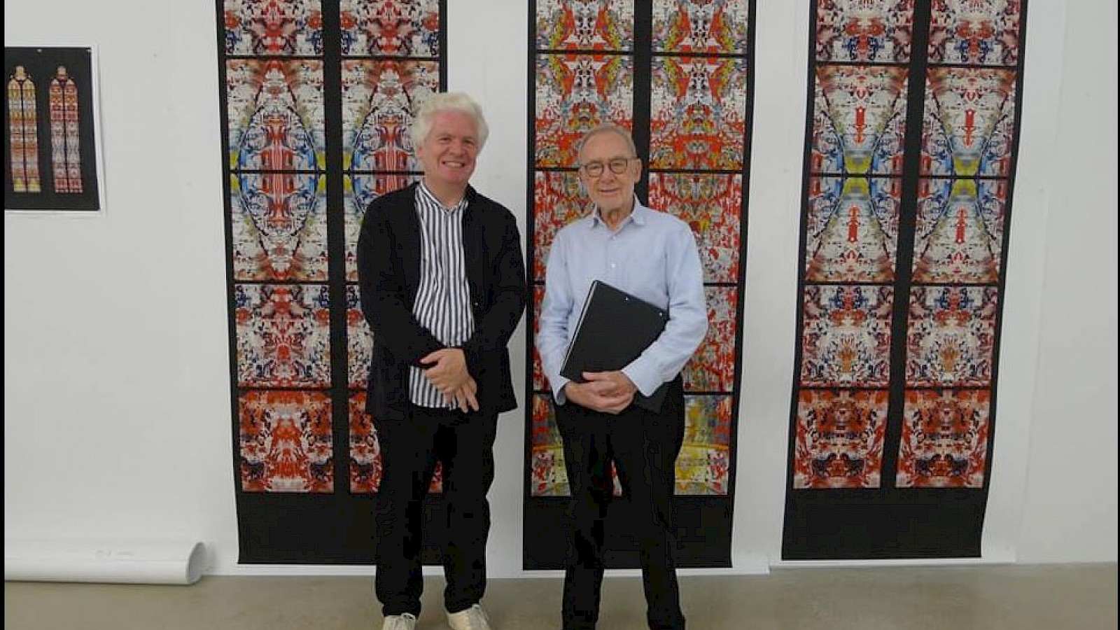 Bernhard Leonardy zu Besuch bei Gerhard Richter in seinem Atelier in Köln Foto: Leonardy