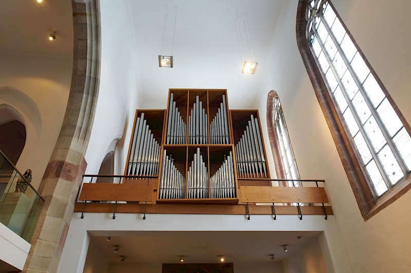 Die neobarocke Orgel der Schlosskirche, ein einmaliges Zeugnis der Wiedergeburt mechanischen Orgelbaus nach dem 2. Weltkrieg. Foto: Tom Gundelwein